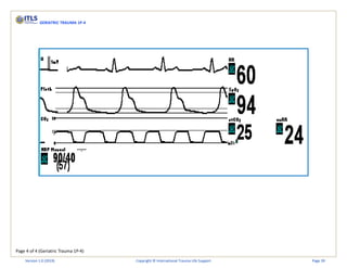 Page 4 of 4 (Geriatric Trauma 1P-4)
GERIATRIC TRAUMA 1P-4
Version 1.0 (2019) Copyright © International Trauma Life Support Page 39
 