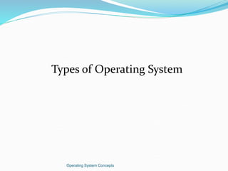 Types of Operating System
Operating System Concepts
 