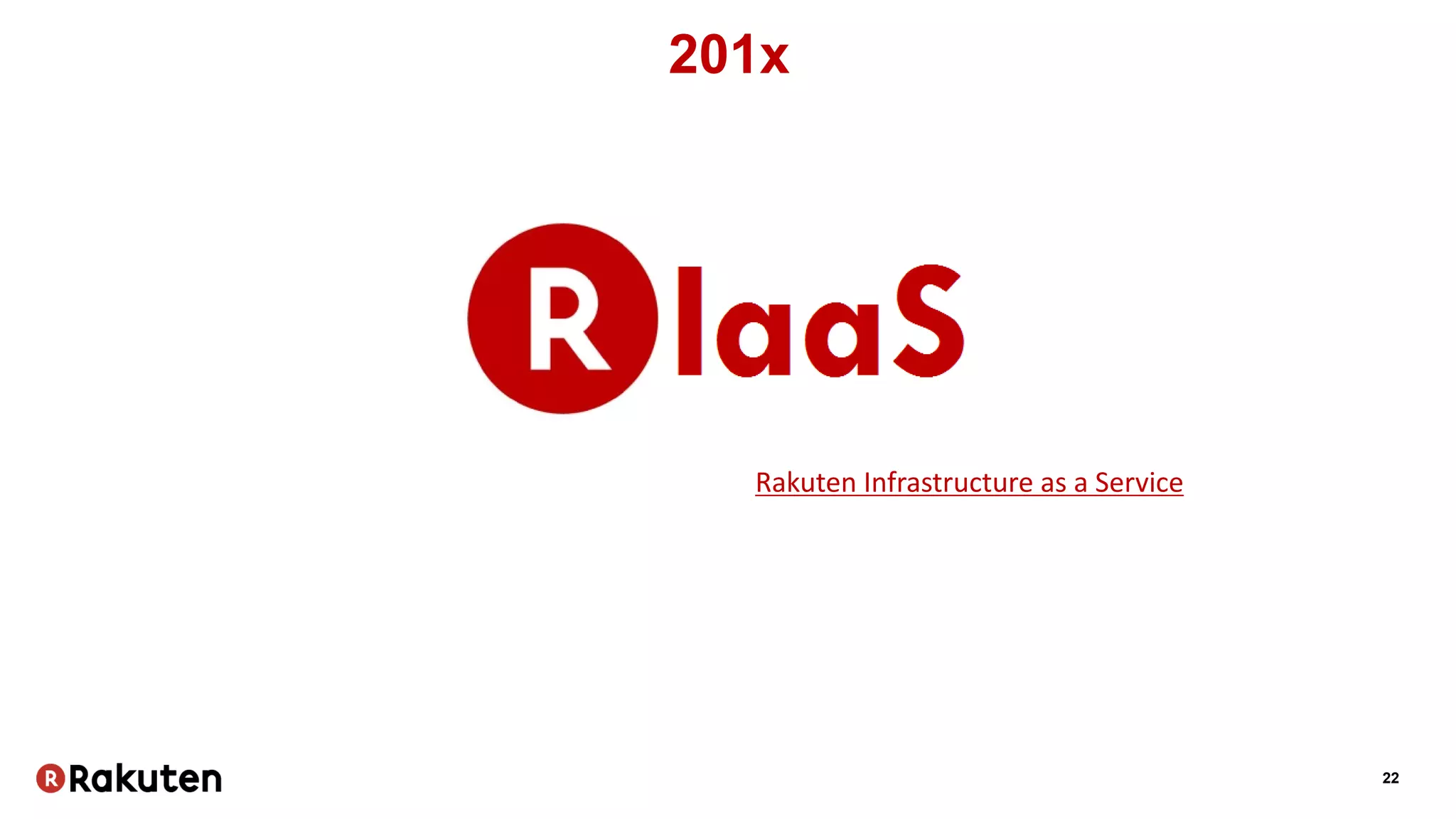 22
201x
Rakuten Infrastructure as a Service
 