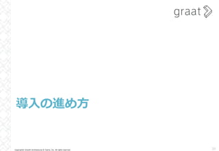Copyright© Growth Architectures & Teams, Inc. All rights reserved.
導⼊の進め⽅
30
 