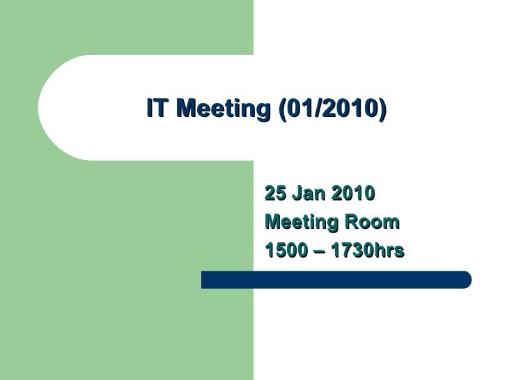 it meeting agenda