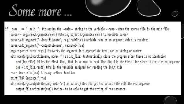Transcription of DNA to RNA using python programming | PPTX | Chemistry ...