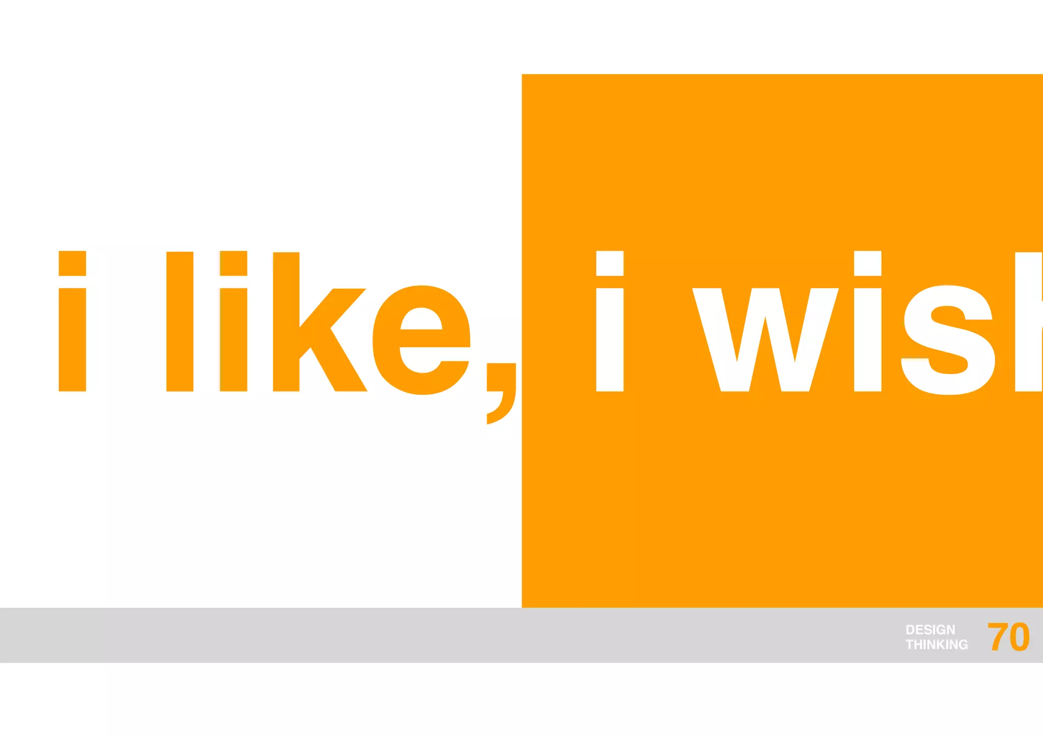 DESIGN
THINKING
i like, i wish
70
 