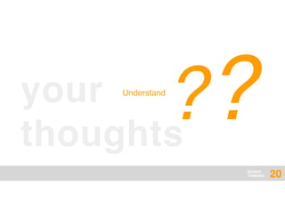 DESIGN
THINKING
your
thoughts
??Understand
20
 