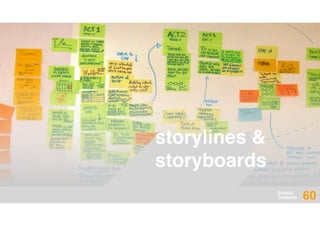 DESIGN
THINKING 60
storylines &
storyboards
 