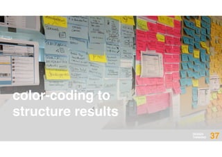 DESIGN
THINKING
color-coding to
structure results
37
 