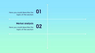 Here you could describe the
topic of the section
Market Analysis
Here you could describe the
topic of the section
01
02
 