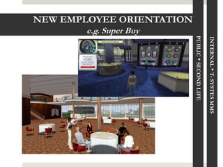 INTERNAL * T- SYSTES MMS
                                        PUBLIC * SECOND LIFE
NEW EMPLOYEE ORIENTATION
                           e.g. Super Buy
 