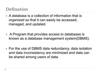 Databases And Database Management System | PPT image.
