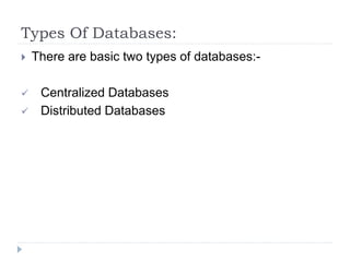 Databases And Database Management System | PPT
