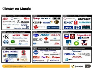 Clientes no Mundo




 Altiris™ IT Management Suite 7.1   41
 