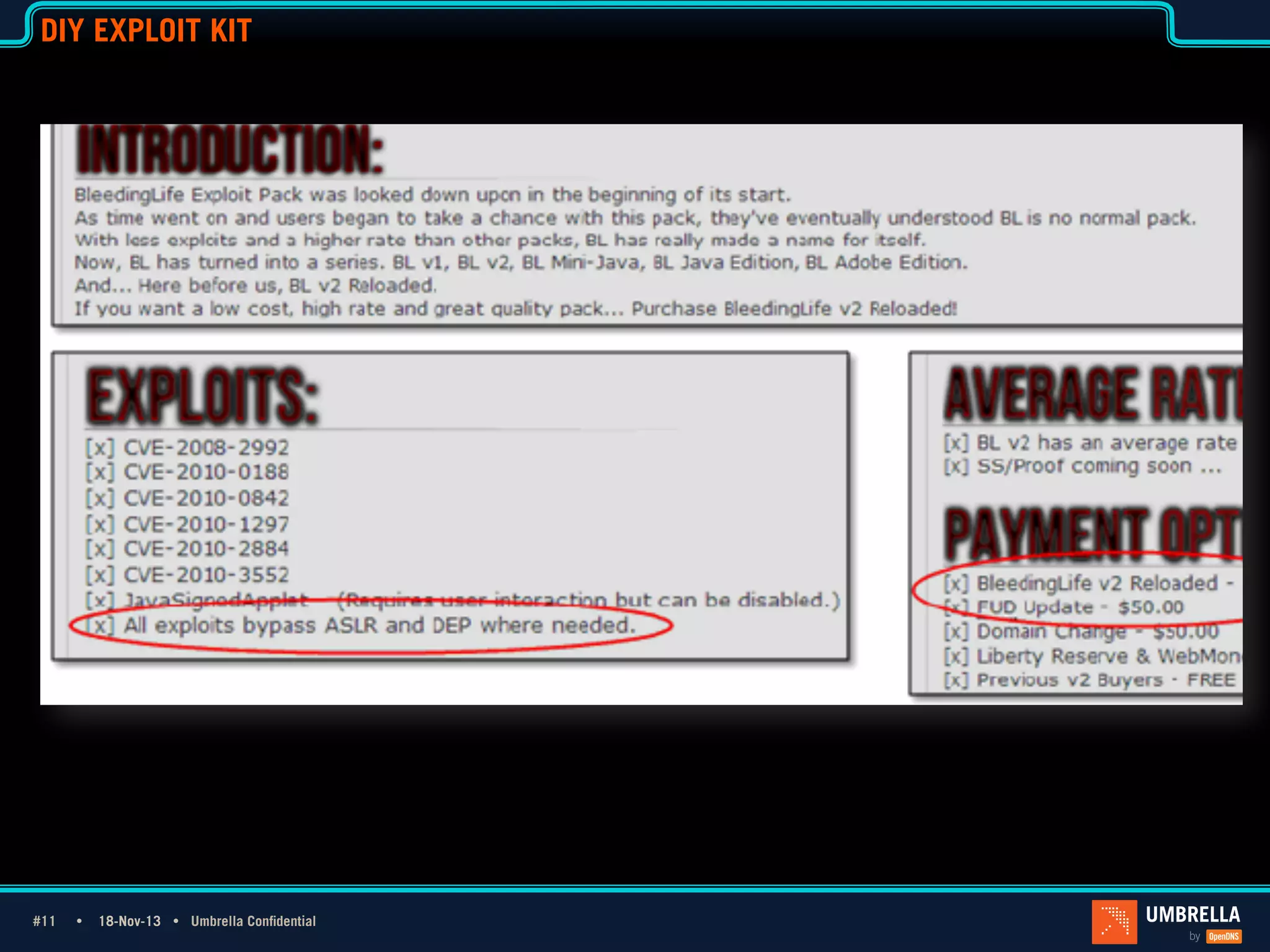 DIY EXPLOIT KIT

1_Light Title
Only

#11 Ÿ
#11

18-Nov-13 Ÿ Umbrella Confidential

 