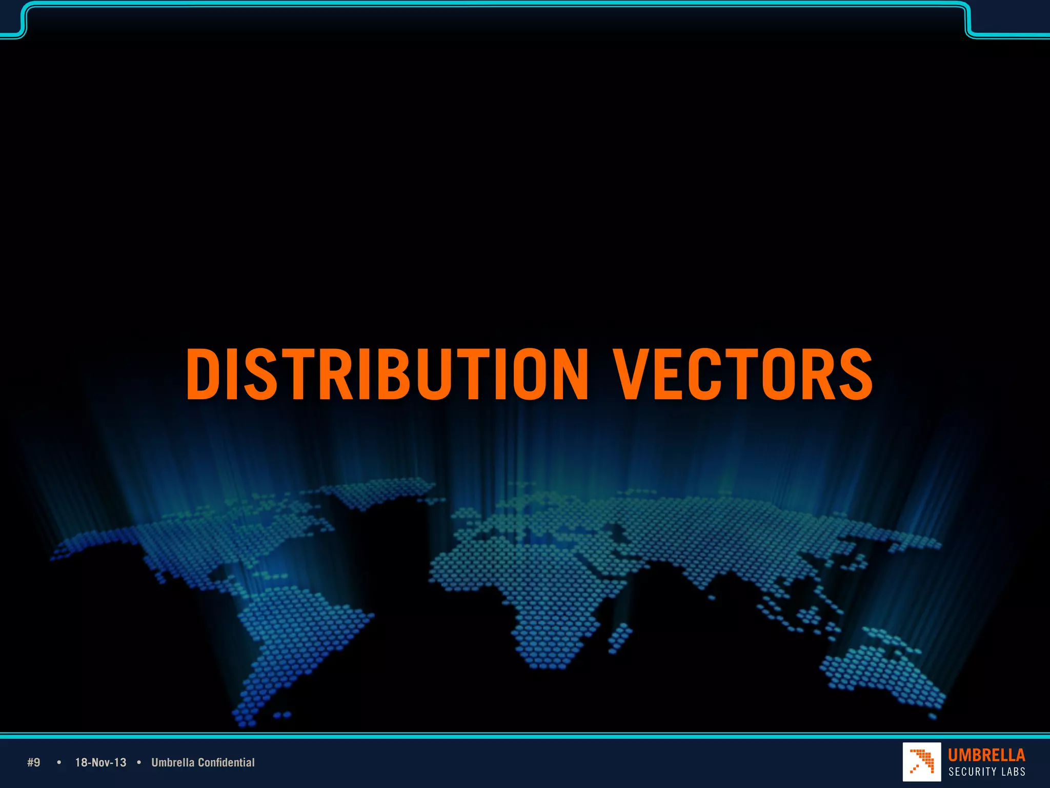 DISTRIBUTION VECTORS

#9 #9Ÿ

18-Nov-13 Ÿ Umbrella Confidential

 