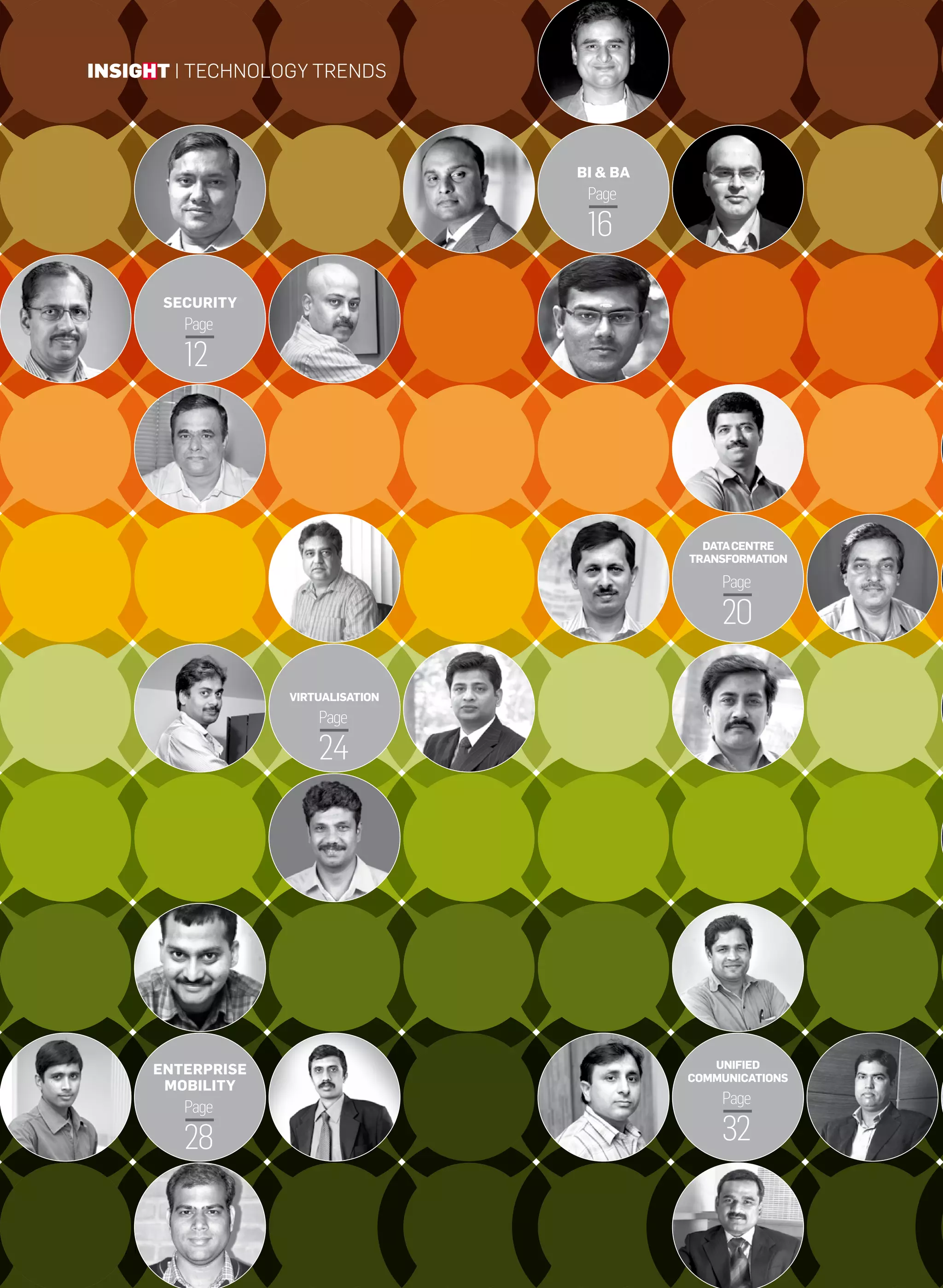 insight | technology trends




                                                    bi & ba
                                                     Page

                                                     16

                    security
                         Page

                         12




                                                                data centre
                                                              transforMation

                                                                  Page

                                                                  20

                                   Virtualisation
                                       Page

                                       24




                  enterprise                                     unified
                                                              coMMunications
                   Mobility
                                                                  Page
                         Page

                         28                                       32


10   it next | m a r c h 2 0 1 0
 
