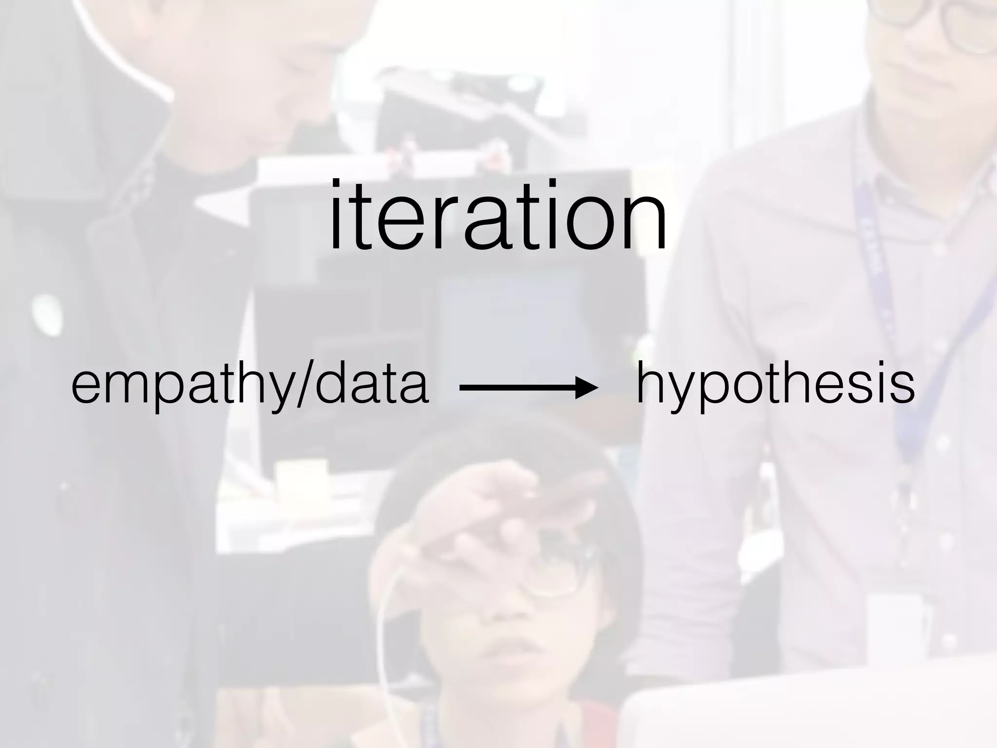 empathy/data hypothesis
iteration
 