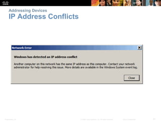 Presentation_ID 41
© 2008 Cisco Systems, Inc. All rights reserved. Cisco Confidential
Addressing Devices
IP Address Conflicts
 