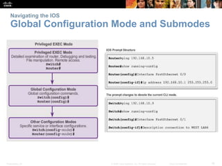 Navigating the IOS 
Global Configuration Mode and Submodes 
Presentation_ID © 2008 Cisco Systems, Inc. All rights reserved...
