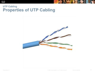 UTP Cabling 
Properties of UTP Cabling 
Presentation_ID © 2008 Cisco Systems, Inc. All rights reserved. Cisco Confidential 21 
 
