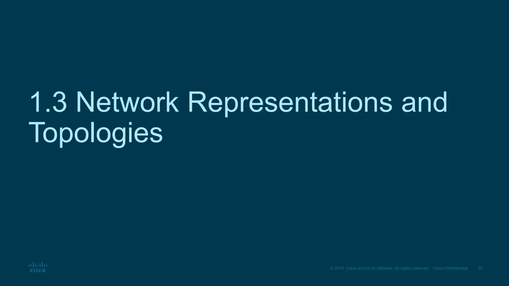 24
© 2016 Cisco and/or its affiliates. All rights reserved. Cisco Confidential
1.3 Network Representations and
Topologies
 