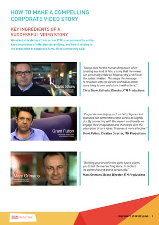 How to make a compelling
corporate video story
Key ingredients of a
successful video story
We asked storytellers from acro...