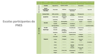 Escolas participantes do
PNES
 