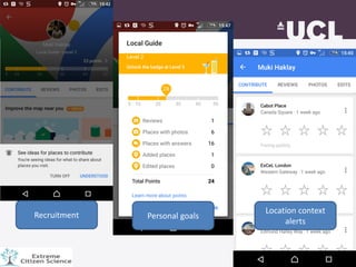 Recruitment Personal goals
Location context
alerts
 