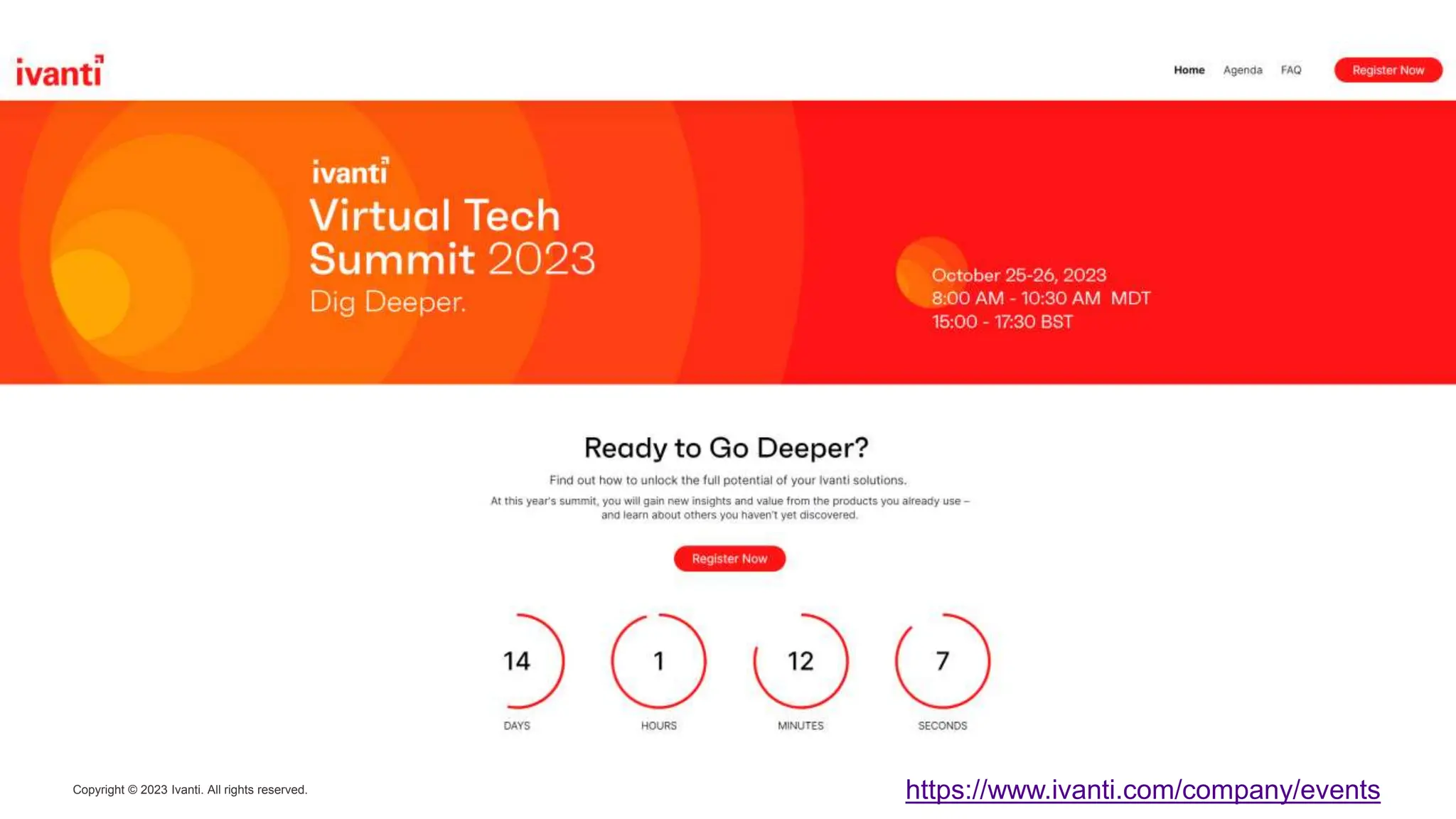 Copyright © 2023 Ivanti. All rights reserved. https://www.ivanti.com/company/events
 