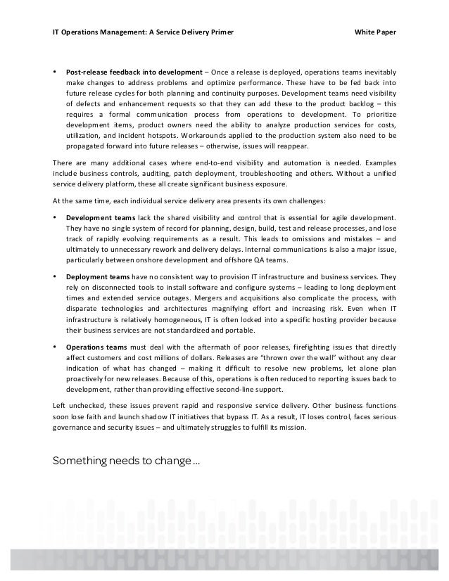 Essay about service delivery