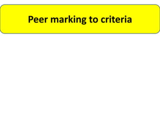 Peer marking to criteria
 
