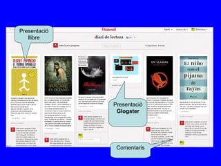 Presentació
   llibre




              Presentació
               Glogster




               Comentaris
 