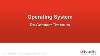 Oracle Client Failover – Under The Hood
Operating System
Re-Connect Timeouts
17.05.201712
 