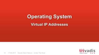 Oracle Client Failover – Under The Hood
Operating System
Virtual IP Addresses
17.05.201714
 