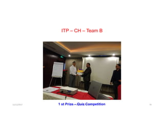ITP – CH – Team B
12/12/2017 Dr. Syed Ahmed Owais 701 st Prize – Quiz Competition
 