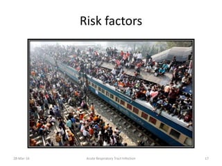Risk factors
28-Mar-16 Acute Respiratory Tract Infection 17
 