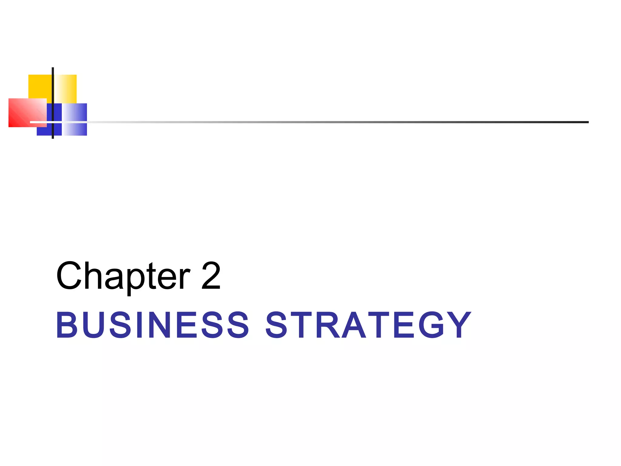 Chapter 2
BUSINESS STRATEGY
 