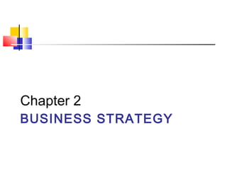 Chapter 2
BUSINESS STRATEGY
 