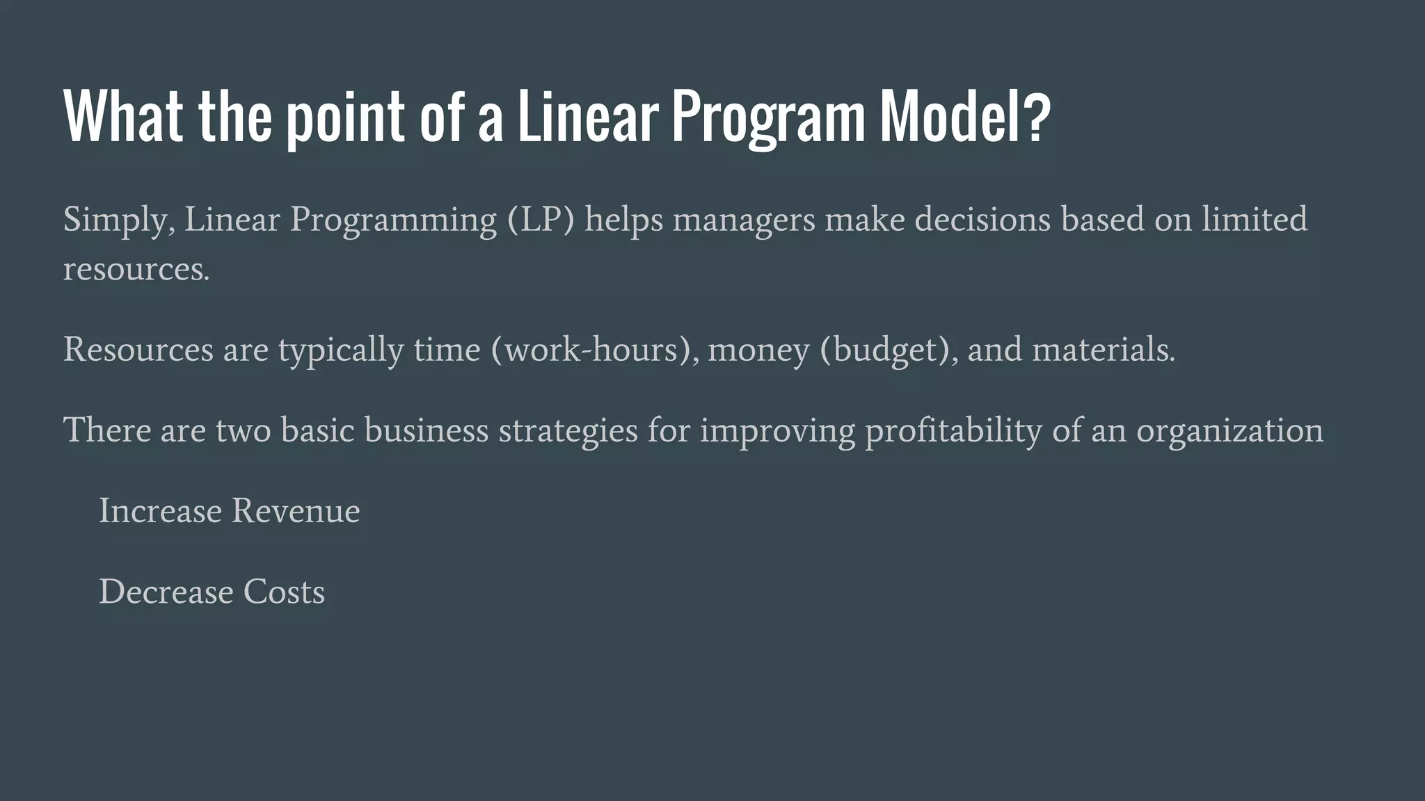 How to set up a Graphical Method Linear Programming Problem ...