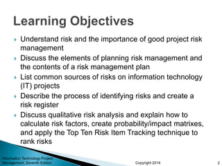 Ict Project Risks Information Technology Project Management - part 11 | PPTX