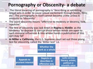 Cyber pornograpghy (with special reference to child pornography) | PPTX