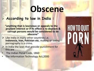 Cyber pornograpghy (with special reference to child pornography) | PPT