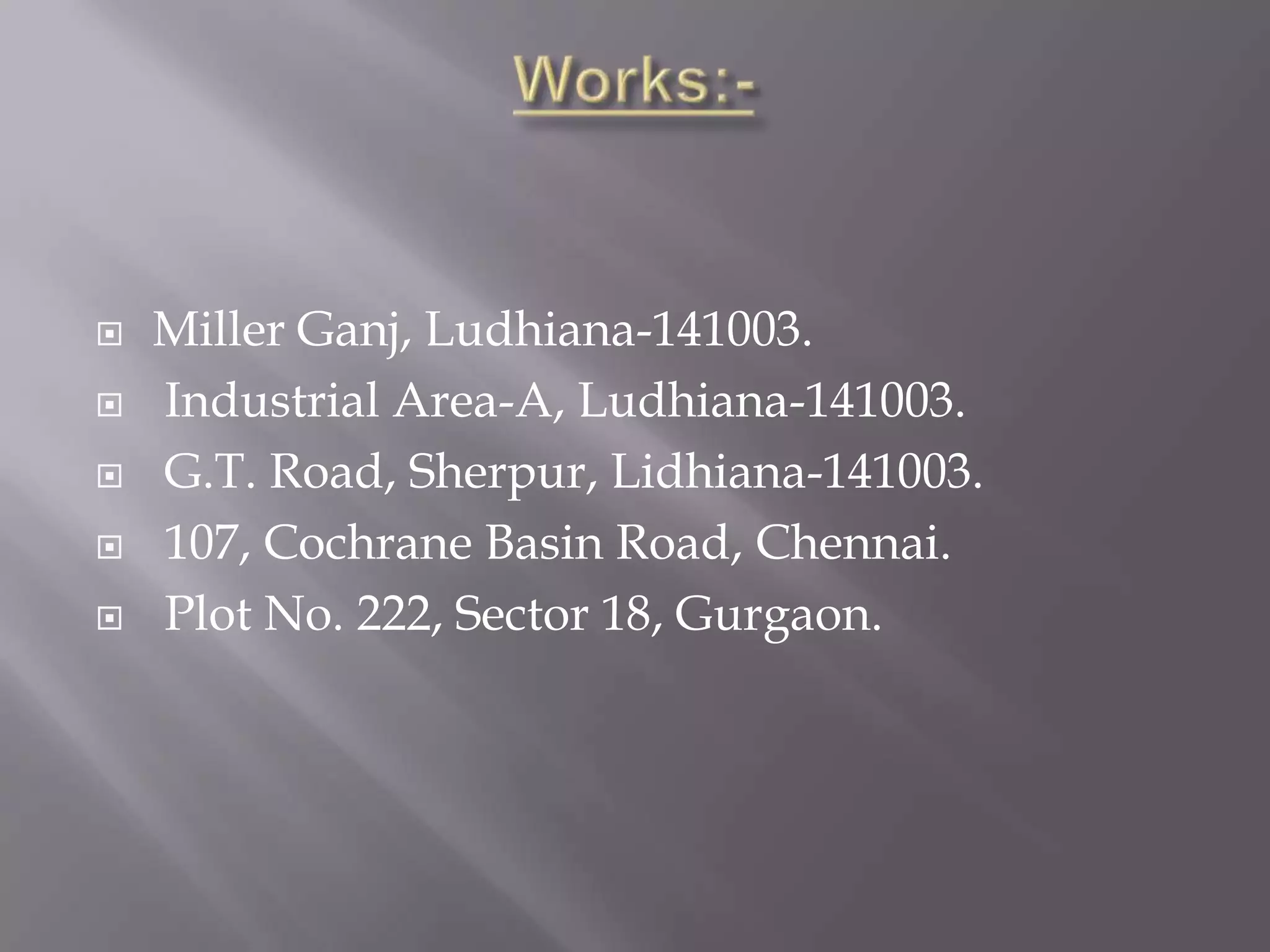 ACHIVEMENTSFirst gold trophy in export in 1989.First silver trophy in Hosiery in 1990 export award consecutively for five years (1989 to 1994) for export of woolen hosiery garments.International award for excellence performance in export in 1993.Silver trophy  for 2nd highest performance in 1998-1999ISO 9002 received in 2001
