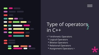 OPERATORS UNDER C++ POWER POINT PRESENTATION | PPT