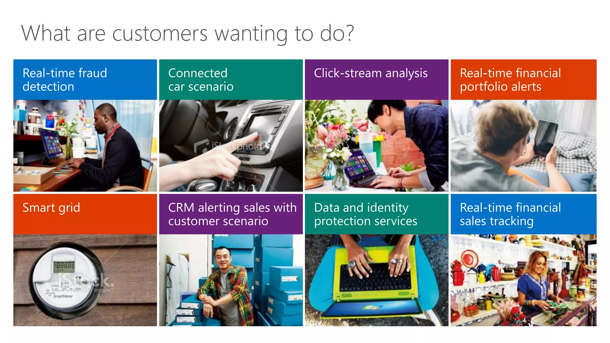 What are customers wanting to do?
 