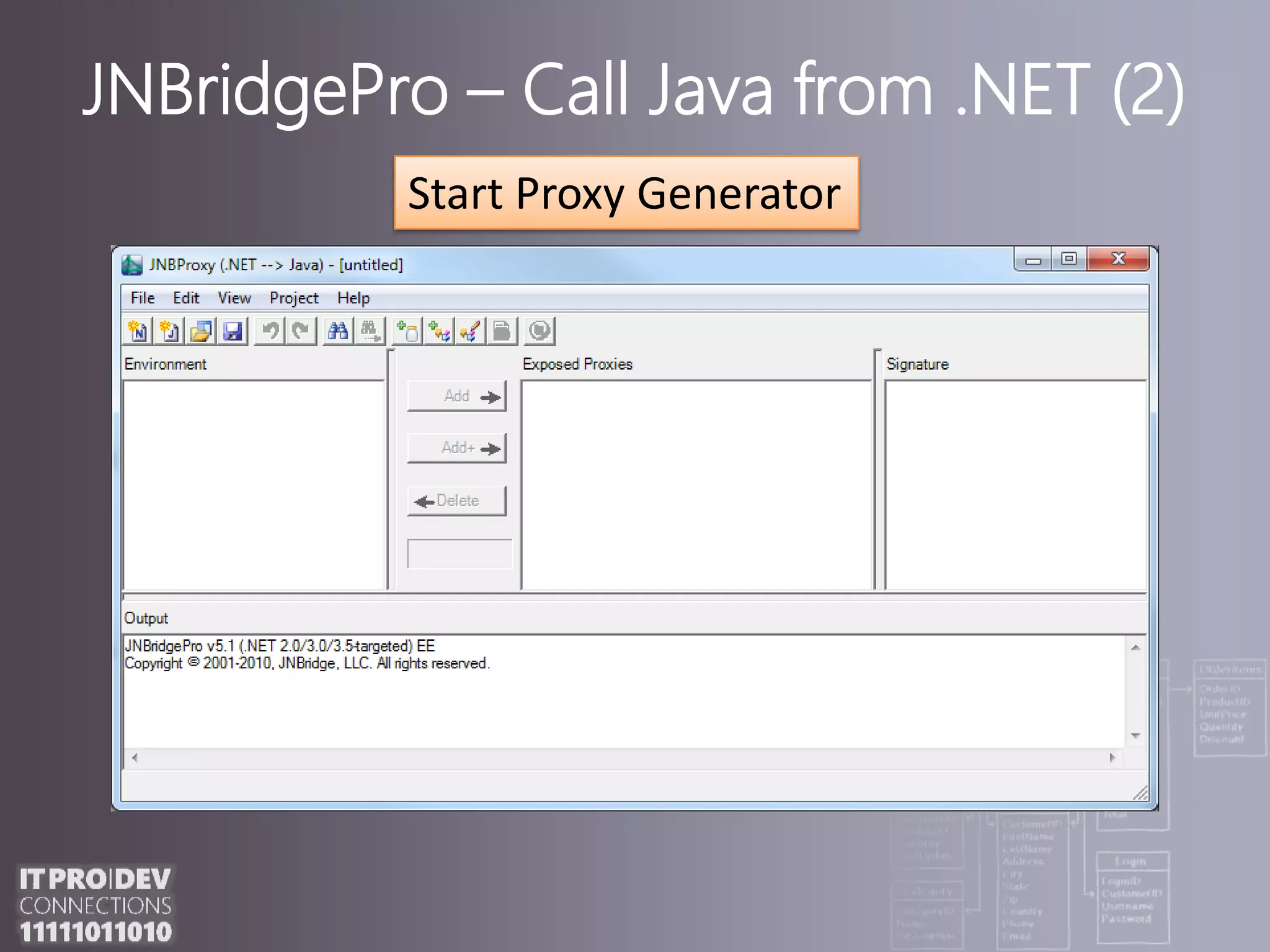 JNBridgePro – Call Java from .NET (2)Start Proxy Generator
