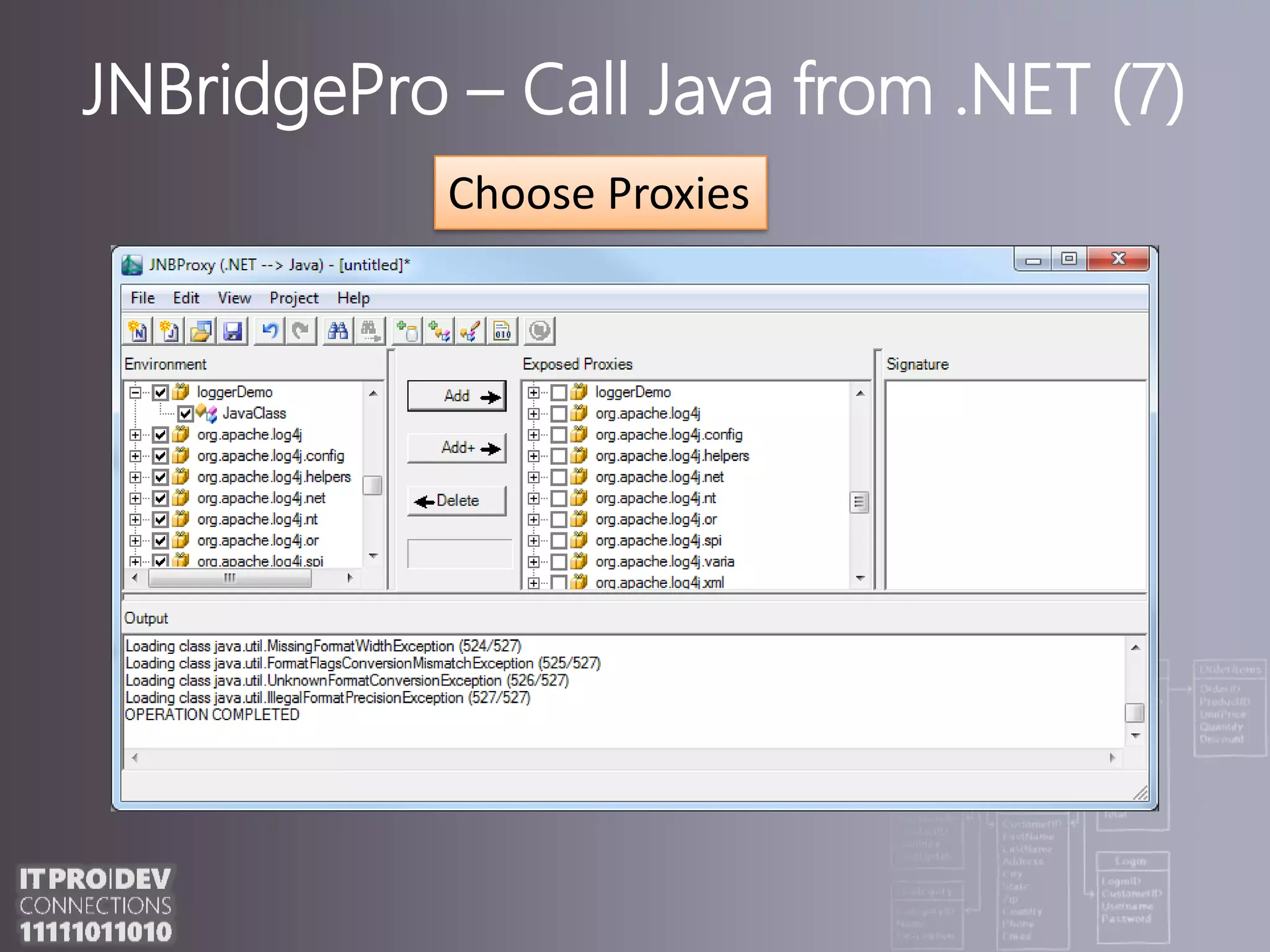 JNBridgePro – Call Java from .NET (7)Choose Proxies