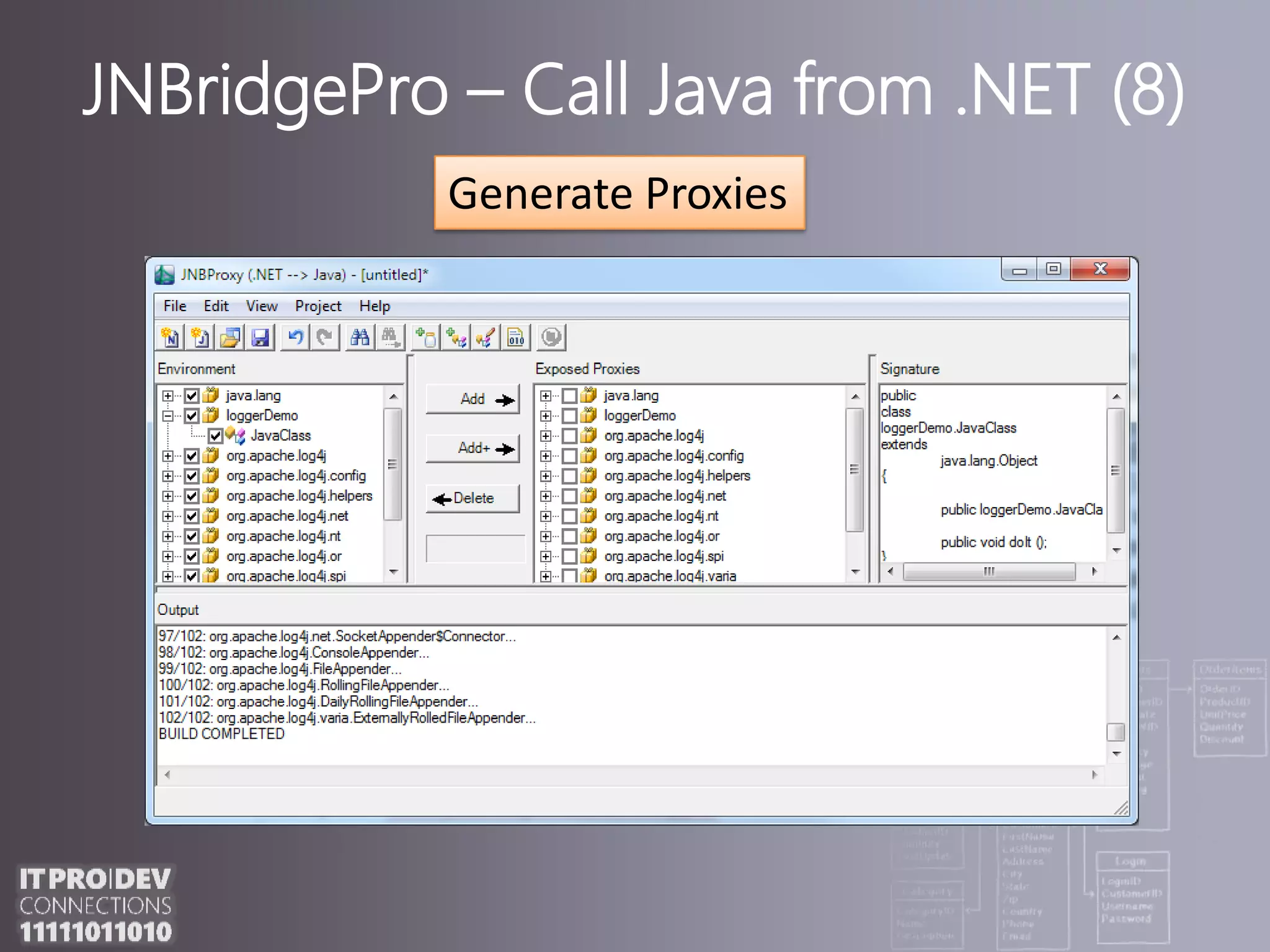 JNBridgePro – Call Java from .NET (8)Generate Proxies