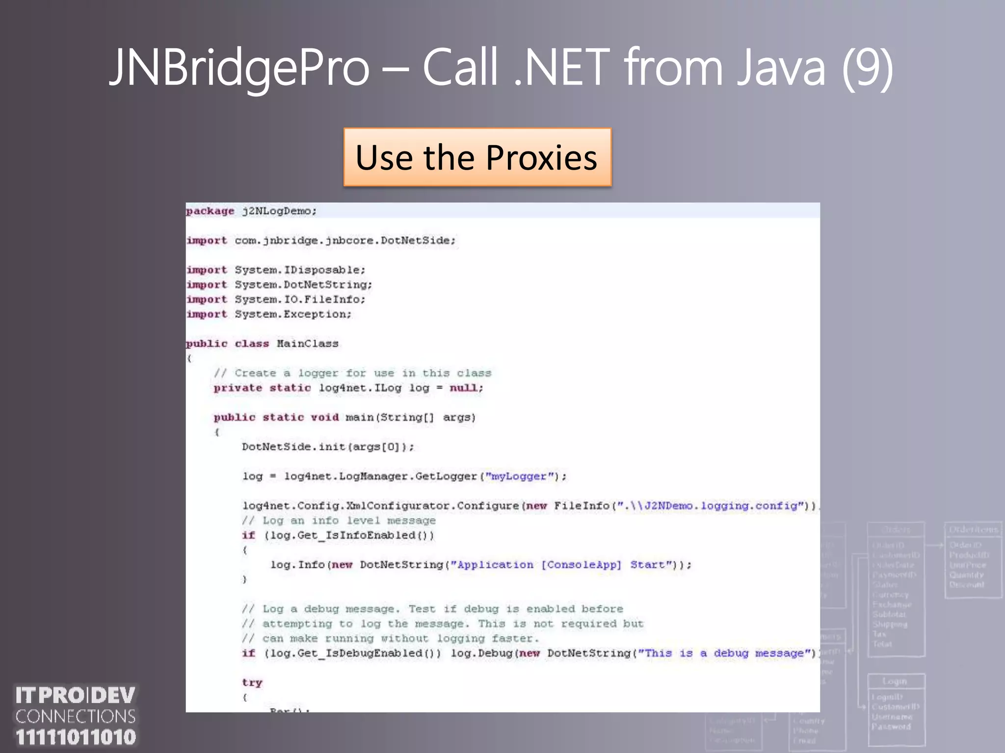 JNBridgePro – Call .NET from Java (9)Use the Proxies