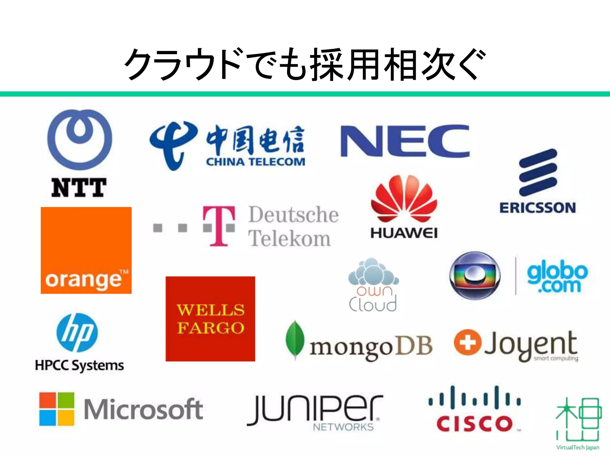 クラウドでも採用相次ぐ 
 