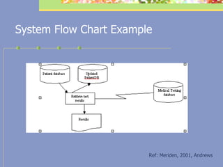 System Flow Chart Example Ref: Meriden, 2001, Andrews 