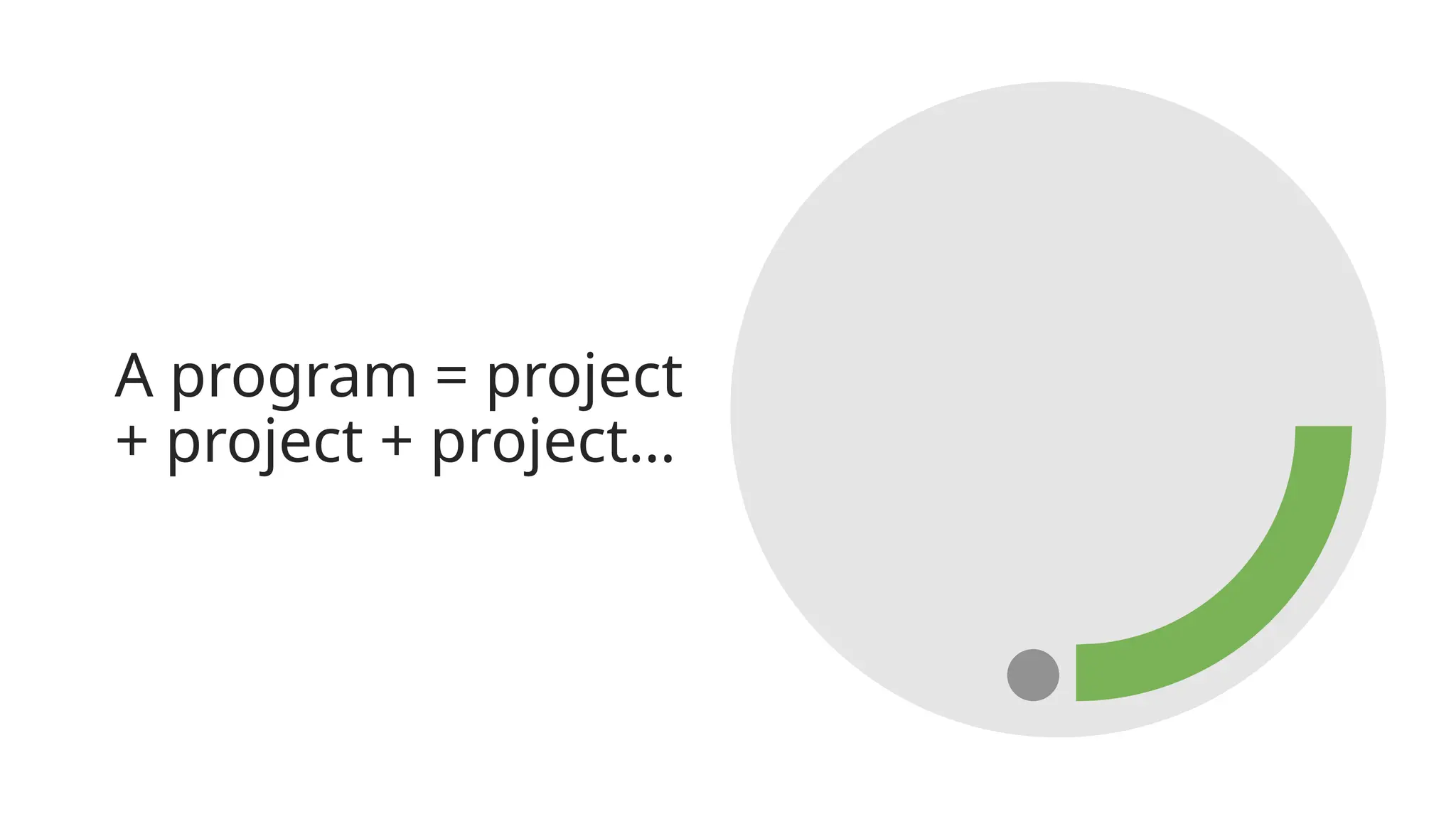 A program = project
+ project + project…
 
